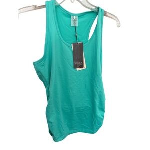 Calia by Carie Underwood Flow Ruched Sides Racerback Tank Sea Glass Green NWT S‎